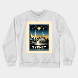 Vintage Retro Travel - Starry Night Over Sydney Crewneck Sweatshirt